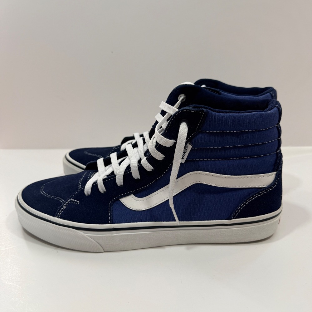 Vans Sk8-Hi Sneakers Mens Size 11 Blue Excellent High Top Suede Canvas 721356